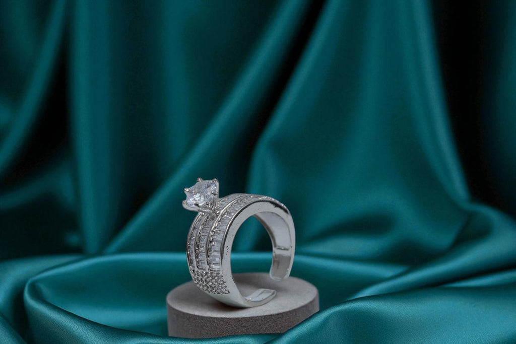 Apsara White Diamond 💎 Silver Band Ring 💍