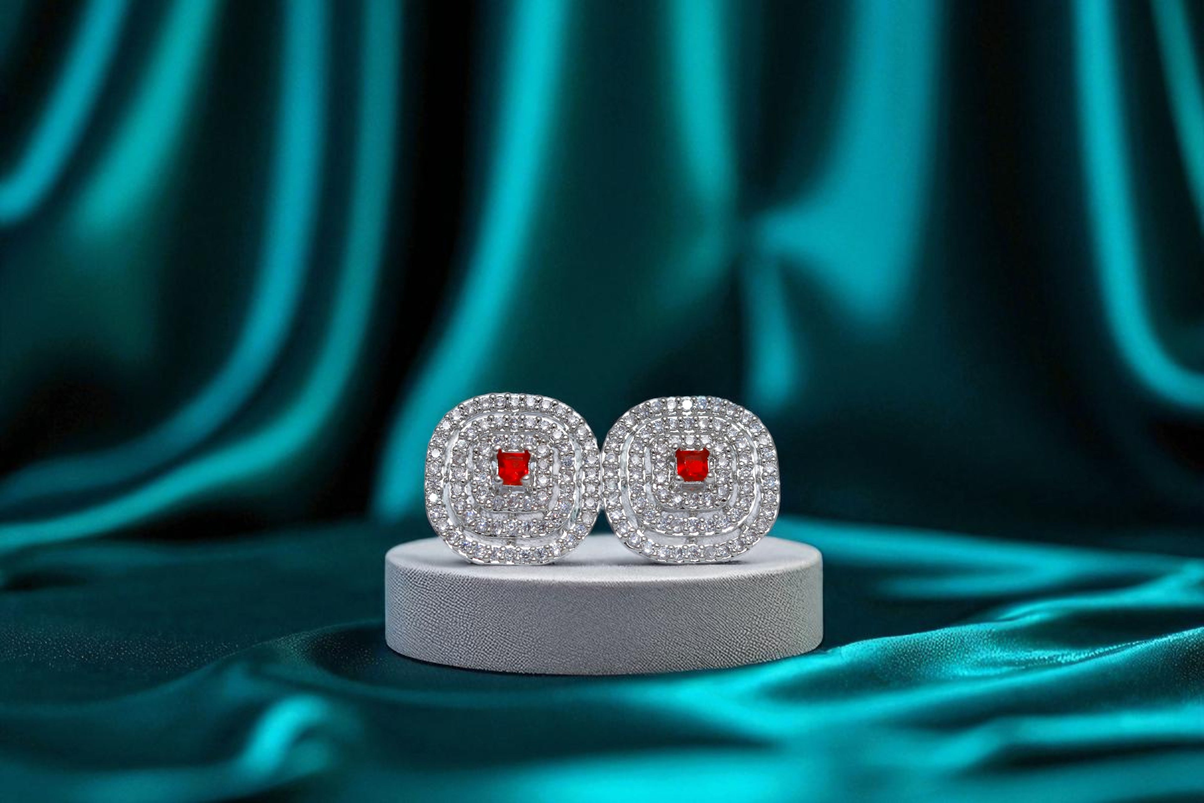 ❤️ Elegant Red Stone Stud Earrings ❤️