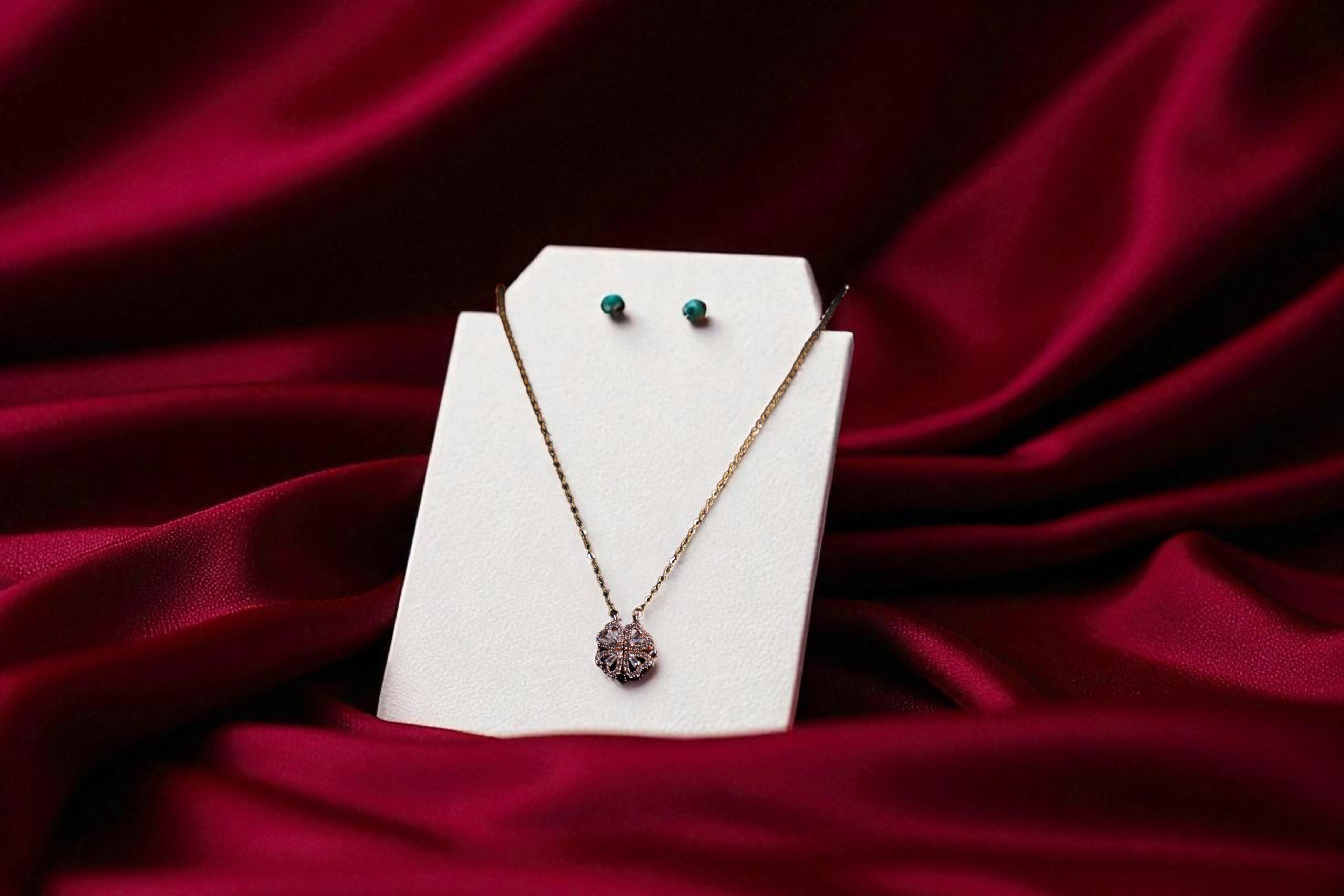 ✨ Golden Blossom Pendant ✨!! Elegant Gold Tone Floral Pendant Necklace for Women