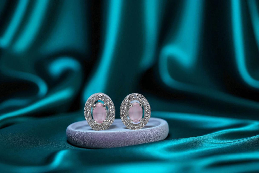 💗 Classic Pink Oval Stud Earrings 💗