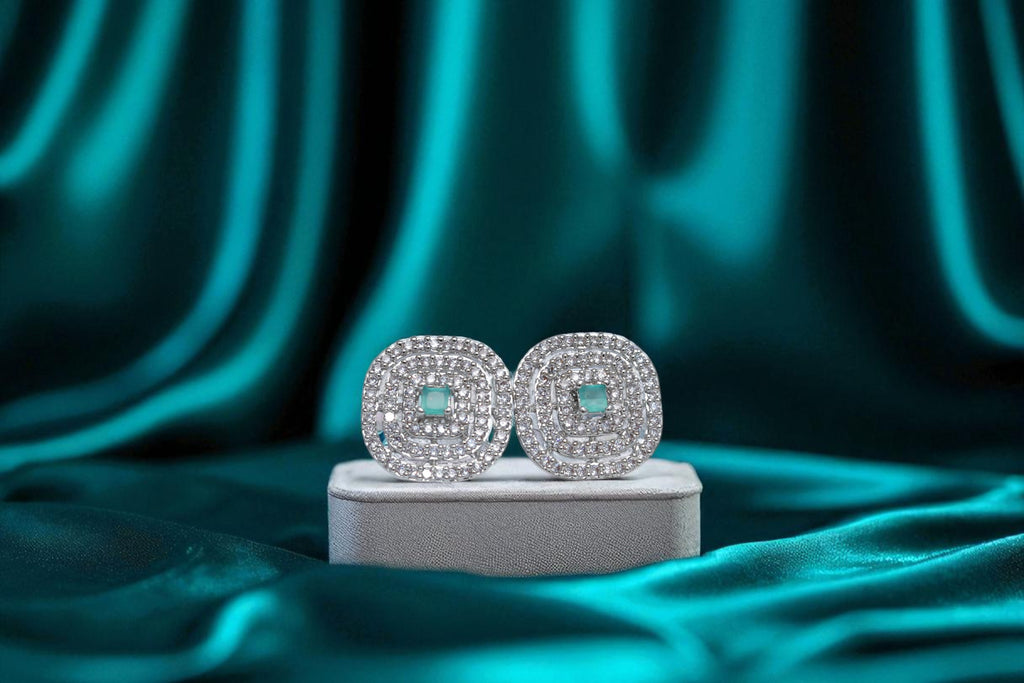 💙 Elegant Aqua Stone Stud Earrings 💙