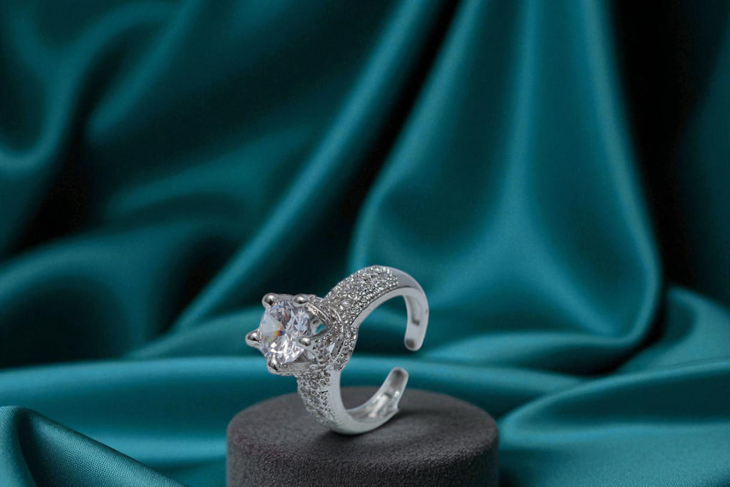 Apsara White Diamond 💎 Silver Ring 💍
