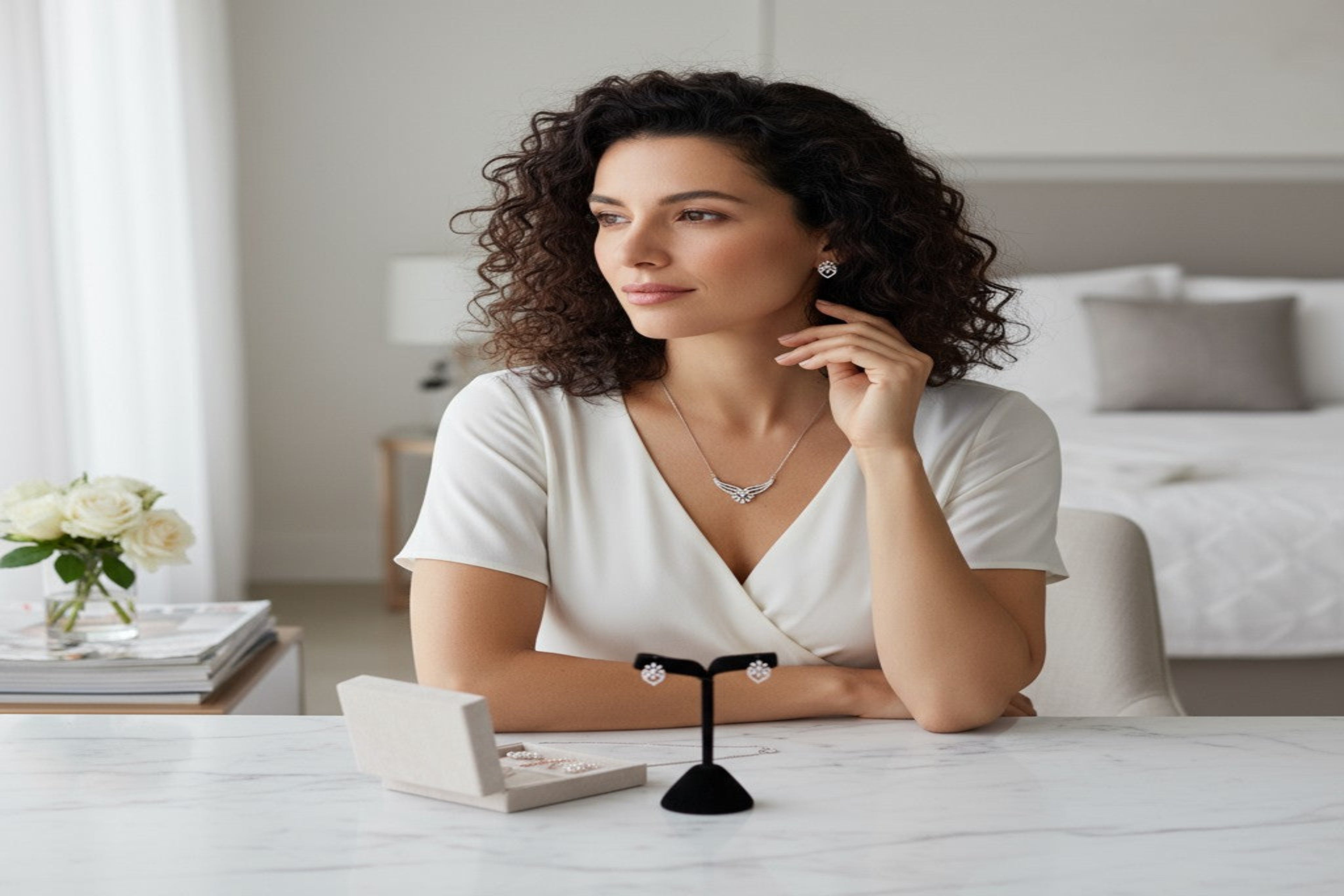 ✨ Radiant Charm Mangalsutra ✨!! Elegant Diamond Look Mangalsutra Necklace with Matching Earrings Set