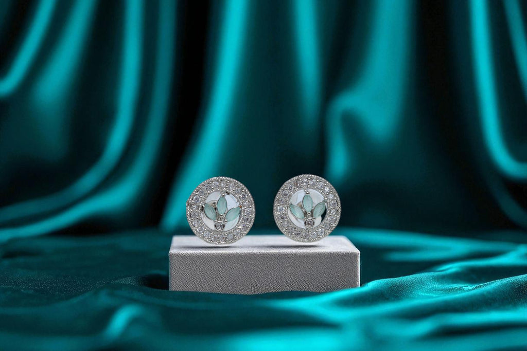 💙 Aqua Lotus Halo Stud Earrings 💙