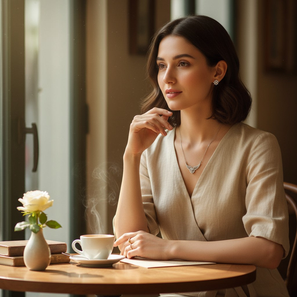 ✨ Radiant Charm Mangalsutra ✨!! Elegant Diamond Look Mangalsutra Necklace with Matching Earrings Set
