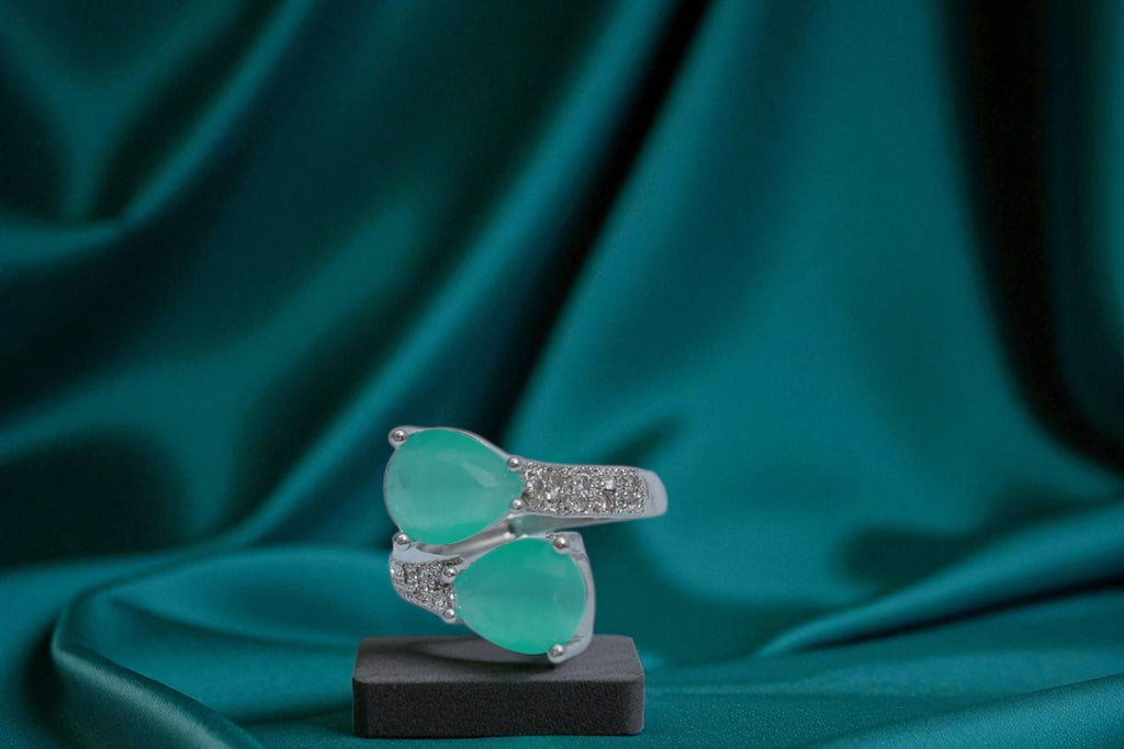 💚 Royal Aqua Twin Gemstone Ring 💍