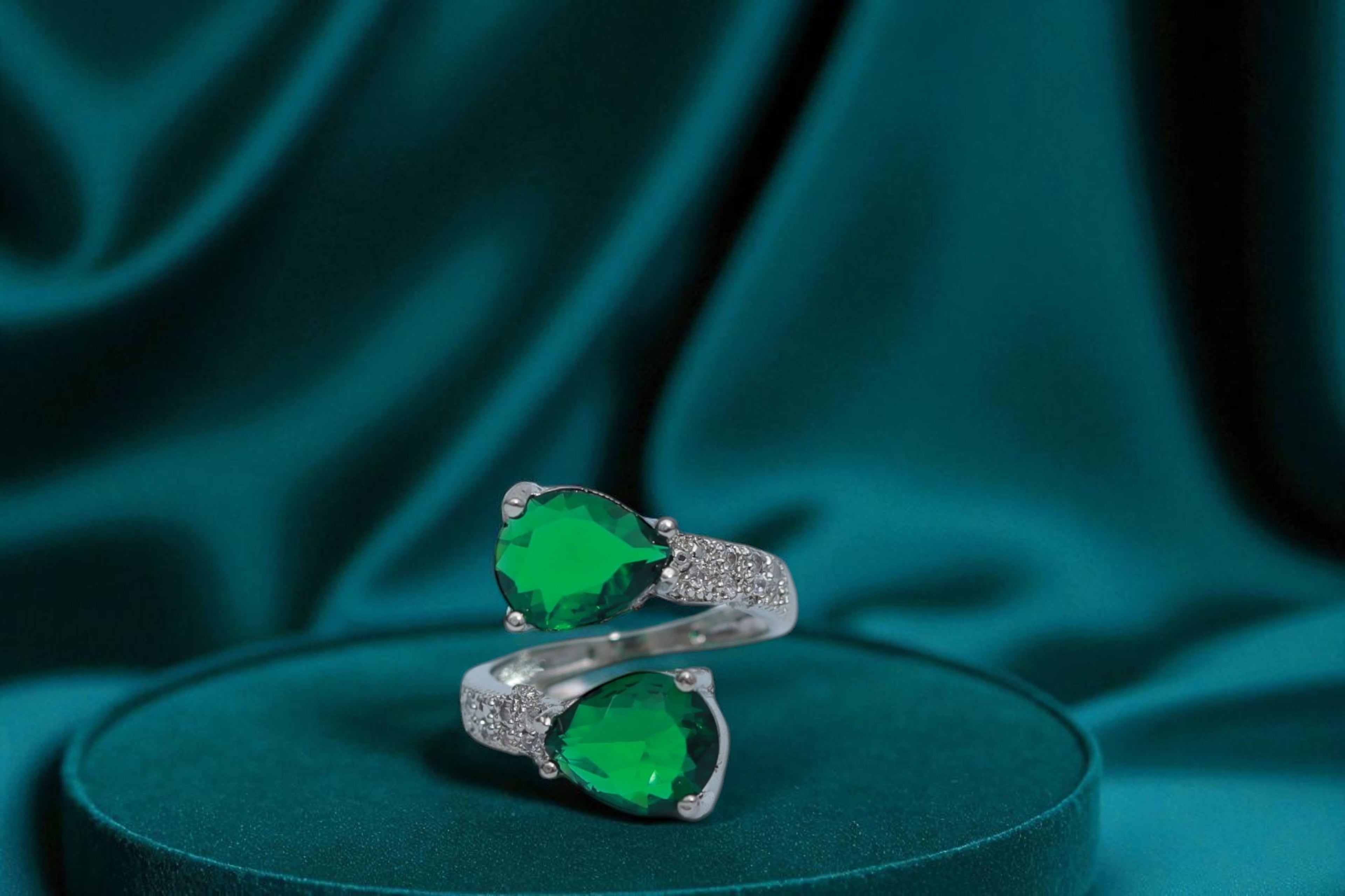 💚 Royal Blue Twin Gemstone Ring 💍