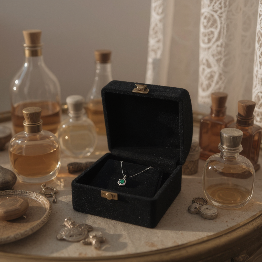 💚 Emerald Grace Set 💚!! Elegant Silver Jewelry Set with Emerald Green Hexagon Gemstone Pendant Necklace and Matching Earrings