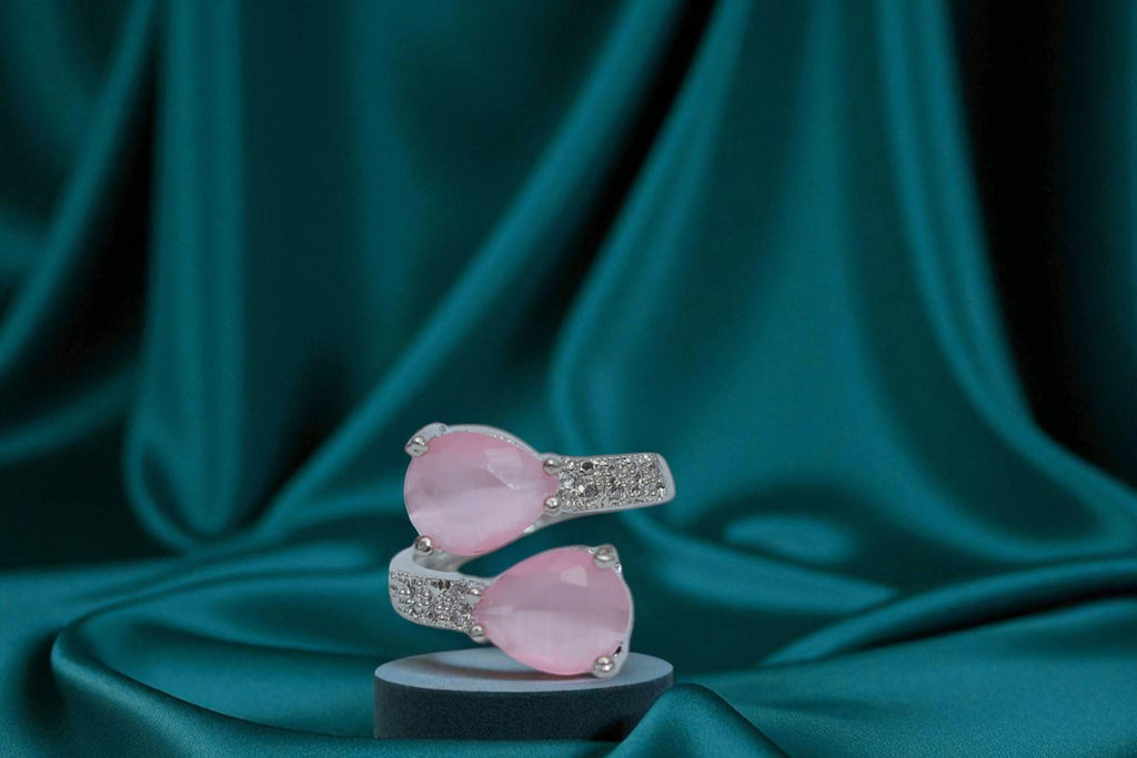 💗 Royal Pink Twin Gemstone Ring 💍