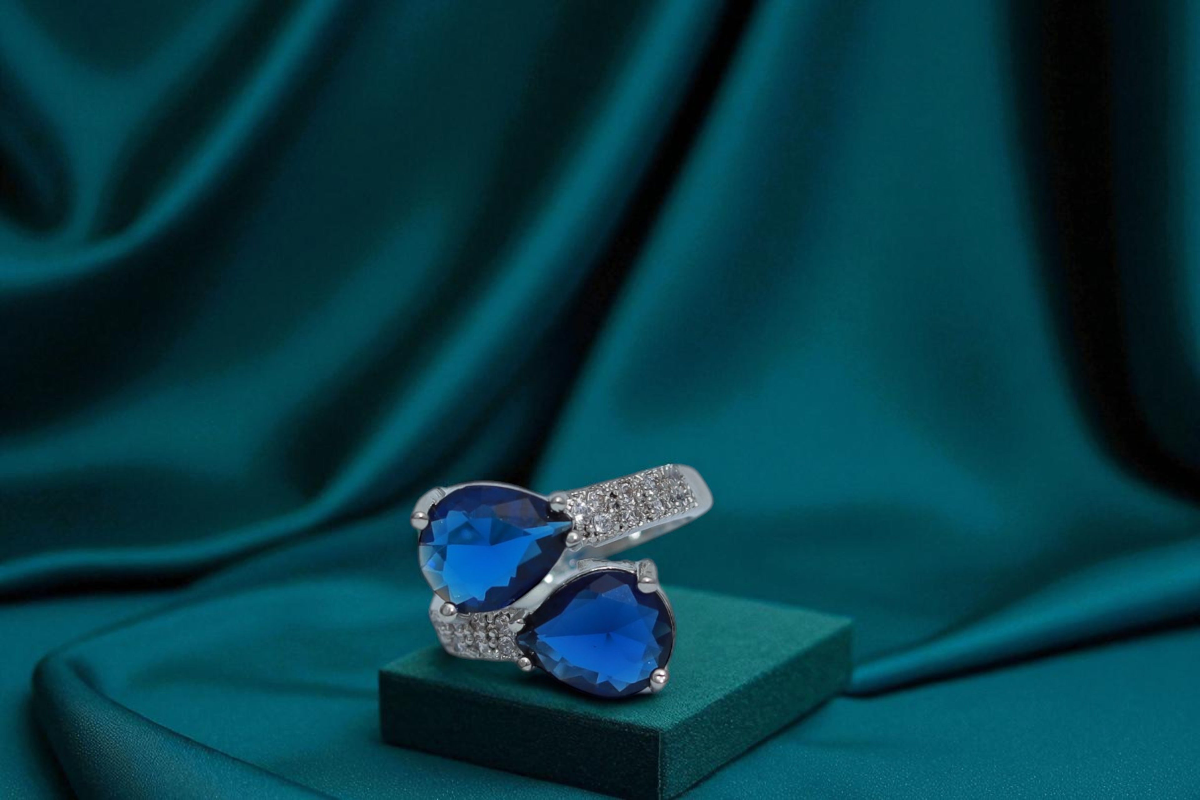 💙 Royal Blue Twin Gemstone Ring 💍