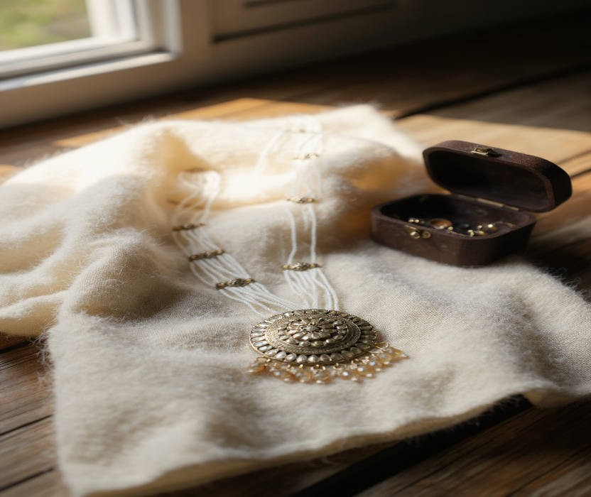 🌟 Antique Pearl & Gold Necklace Set 🌟