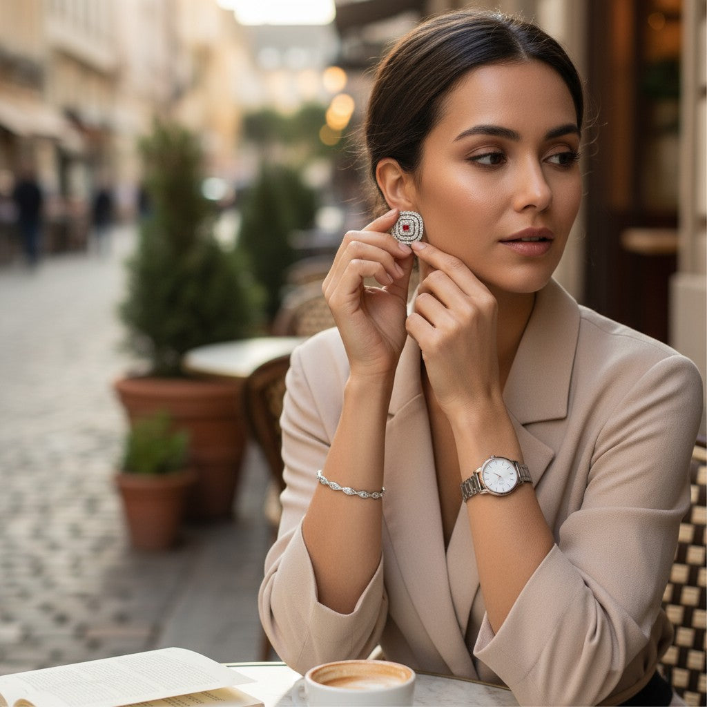 ❤️ Elegant Red Stone Stud Earrings ❤️