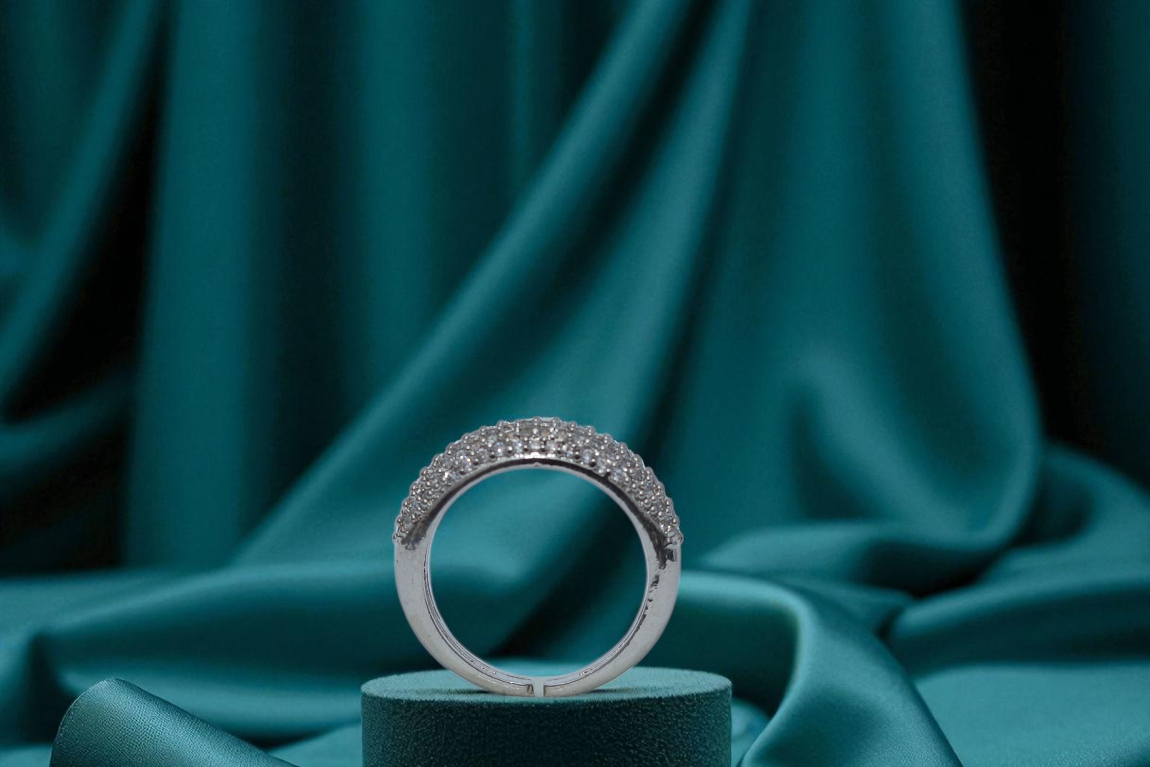 🌸 Apsara Classic Silver Diamond 💎 Ring 💍