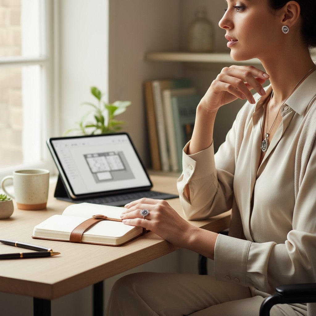 ✨ Sparkling White Elegance ✨!! Elegant Silver Jewelry Set with White Gemstone Teardrop Pendant Necklace, Earrings, and Matching Ring