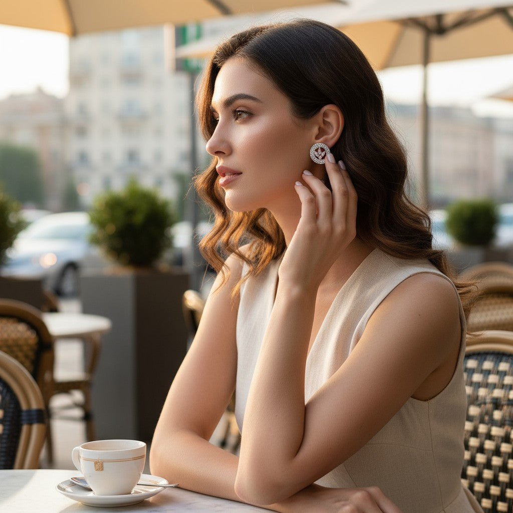 🤍 White Lotus Halo Stud Earrings 🤍