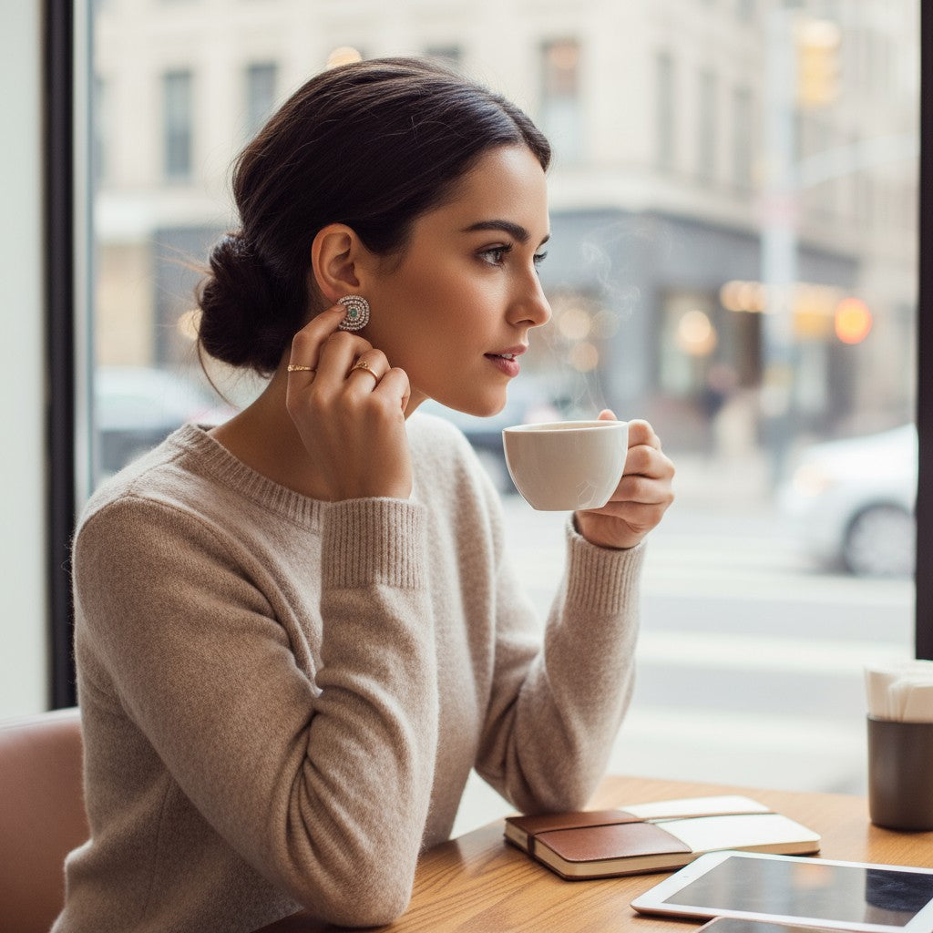 💙 Elegant Aqua Stone Stud Earrings 💙