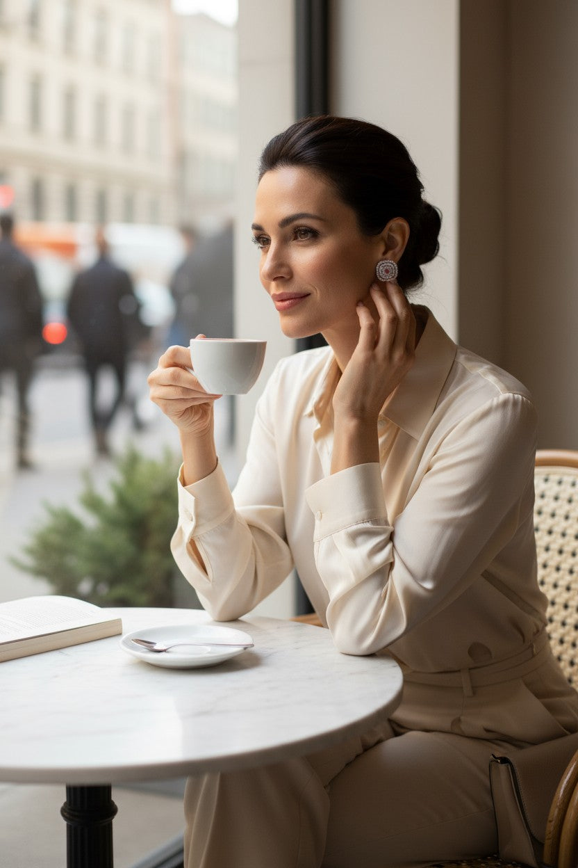 ❤️ Elegant Red Stone Stud Earrings ❤️