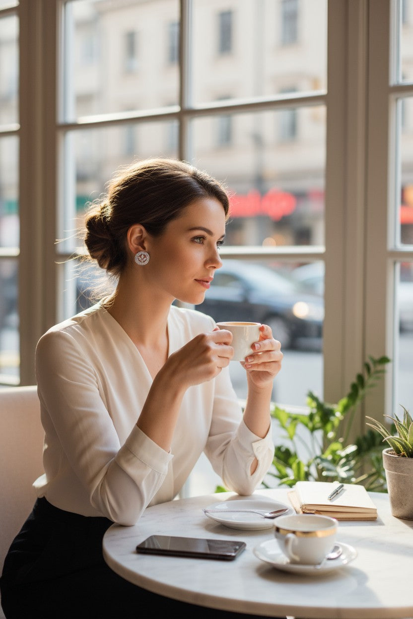 🤍 White Lotus Halo Stud Earrings 🤍
