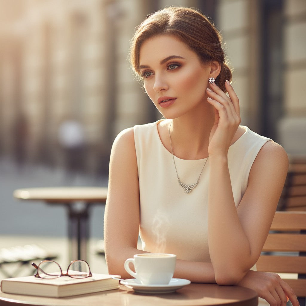✨ Radiant Charm Mangalsutra ✨!! Elegant Diamond Look Mangalsutra Necklace with Matching Earrings Set