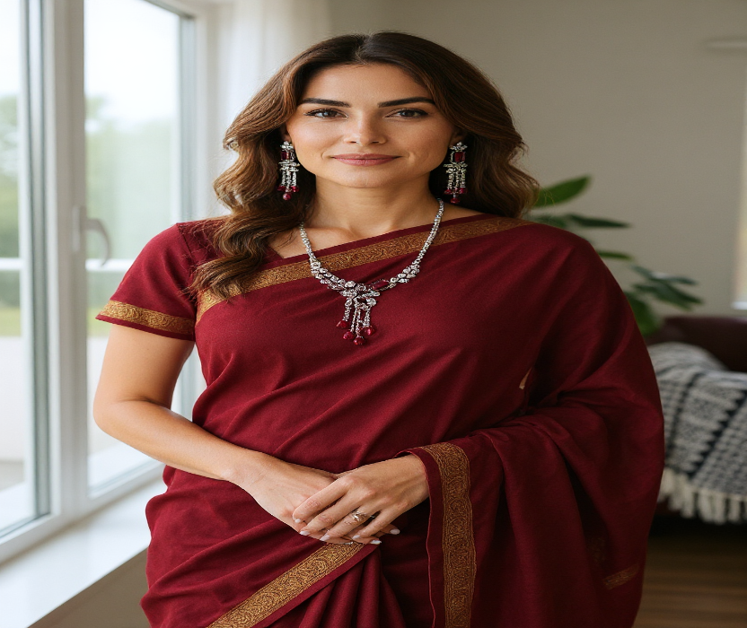 ❤️ Red Stone Diamond Necklace Set