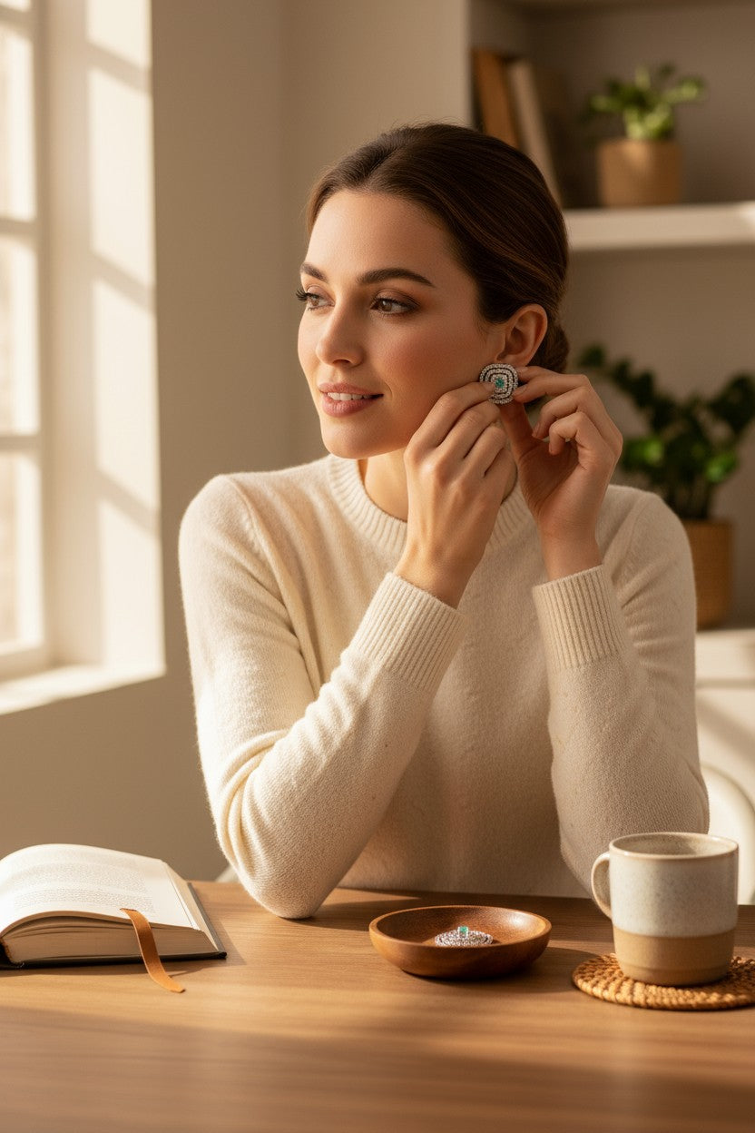 💙 Elegant Aqua Stone Stud Earrings 💙