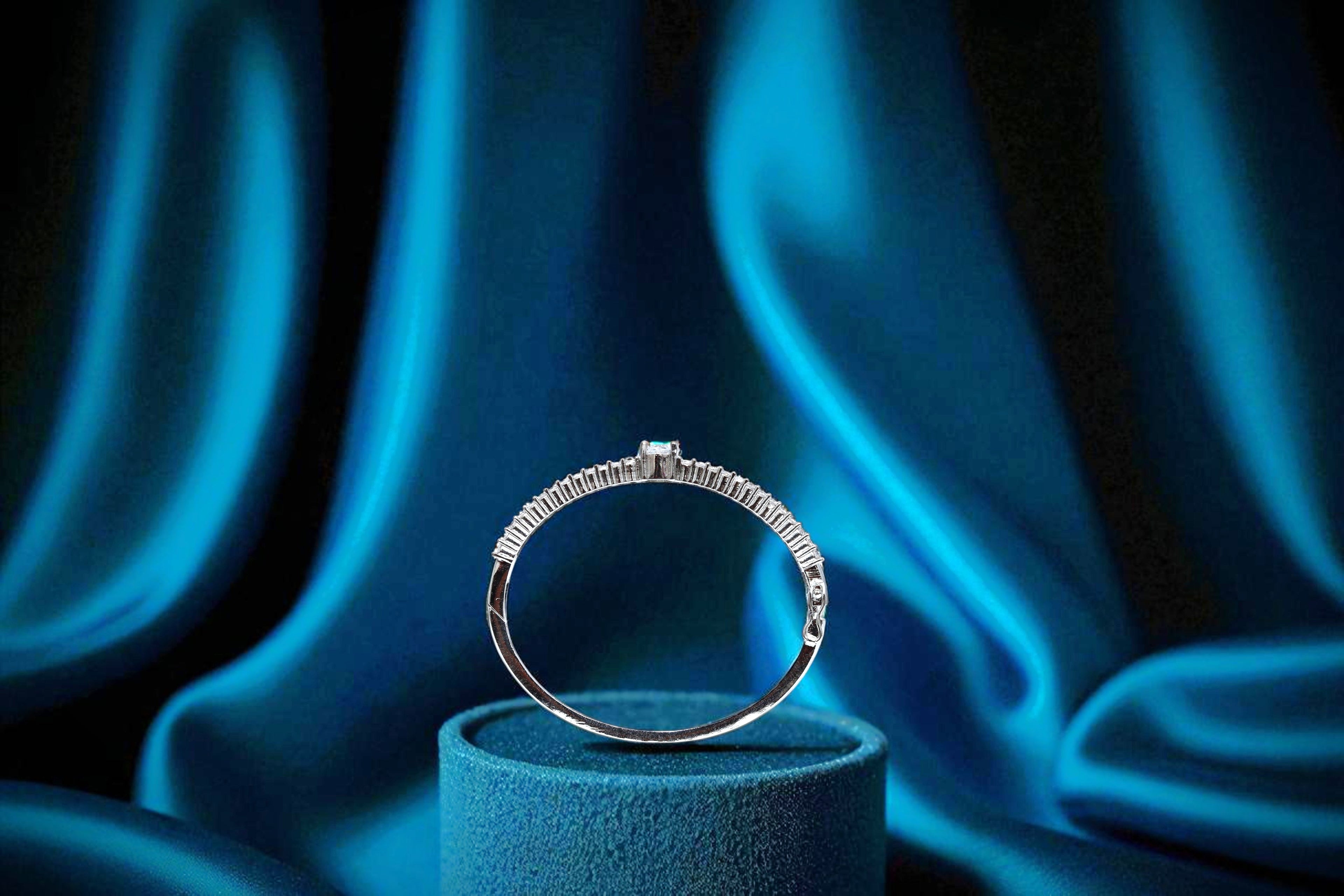 🤍 White Spark Silver Diamond 💎 Bracelet ✨