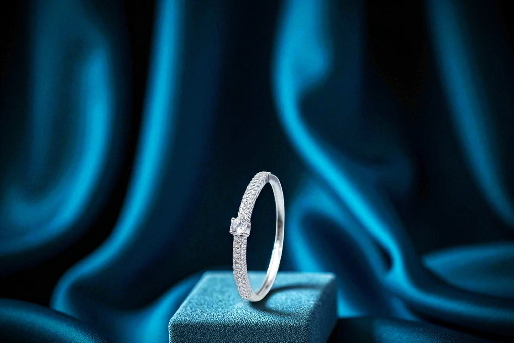 🤍 White Spark Silver Diamond 💎 Bracelet ✨