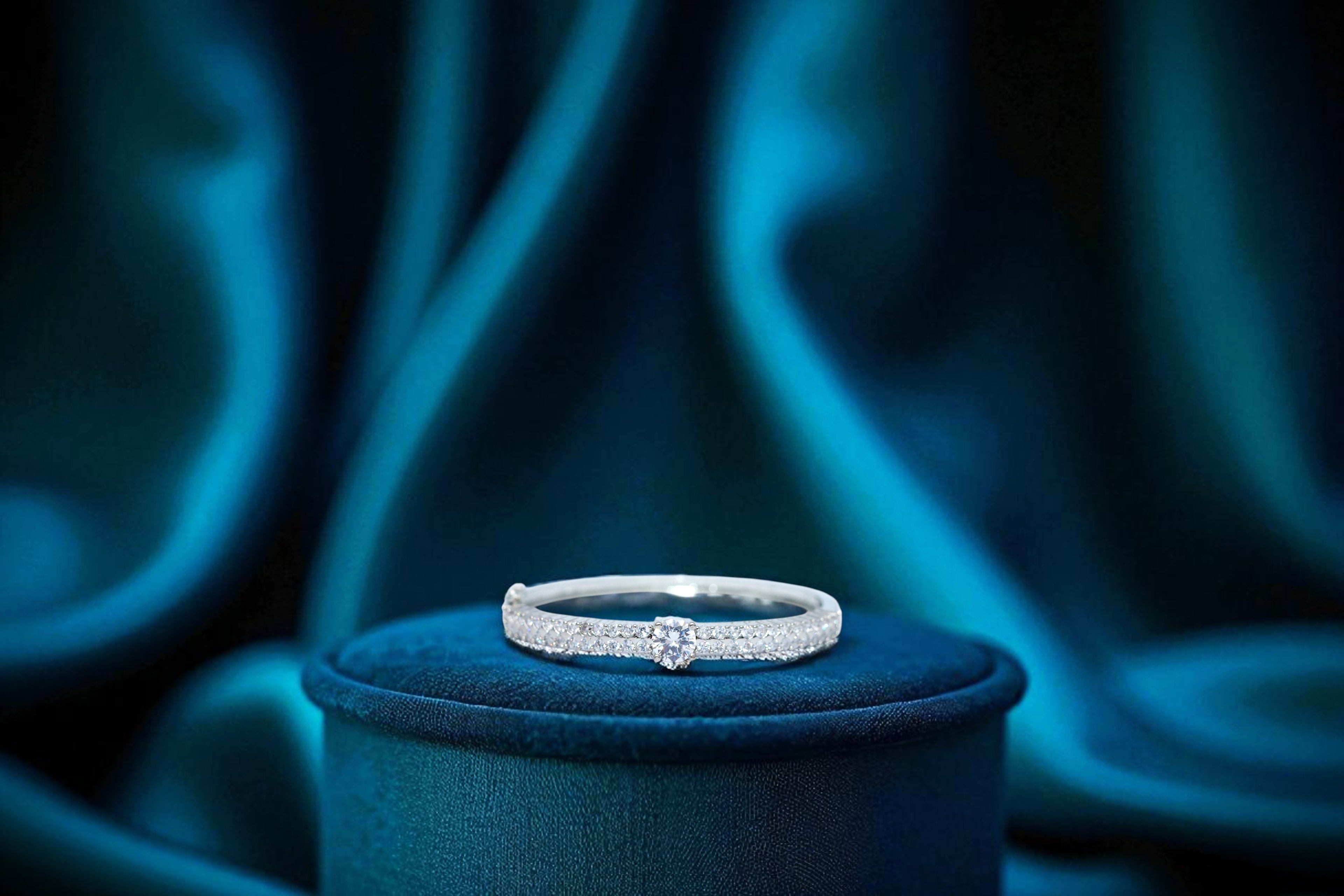 🤍 White Spark Silver Diamond 💎 Bracelet ✨